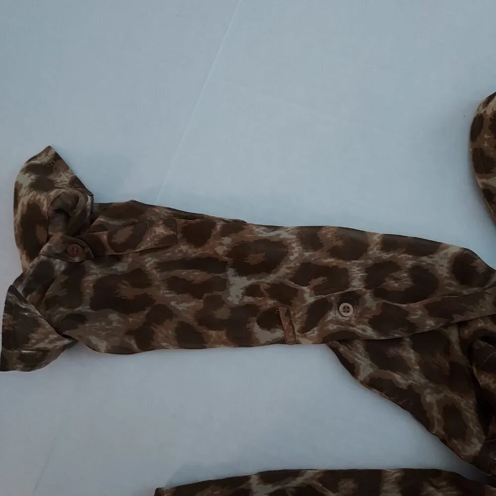 Free People Easy Rider Animal Print Sheer Top Size XS